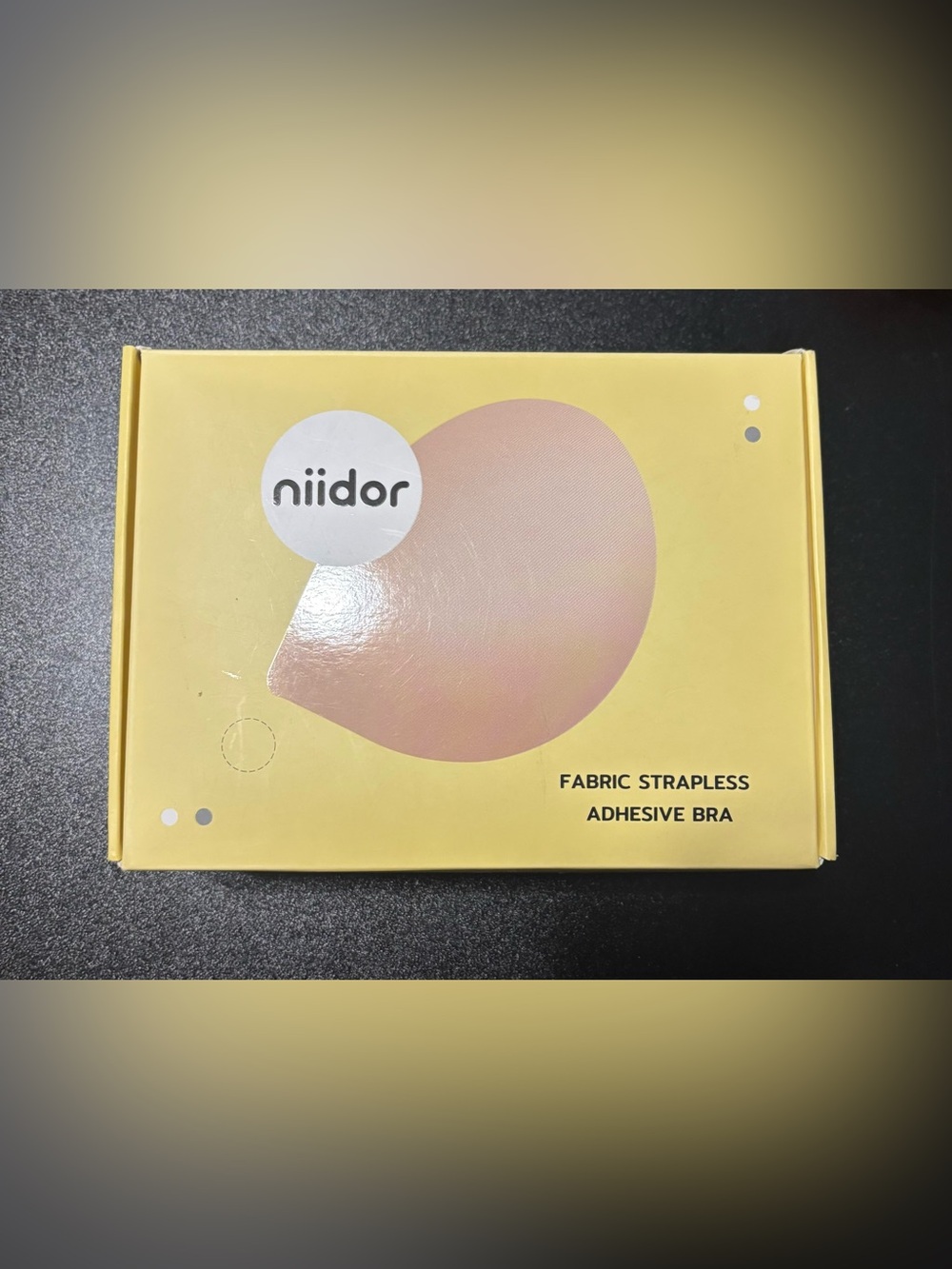 Niidor Beige Fabric Strapless Adhesive Bra - Invisible Support